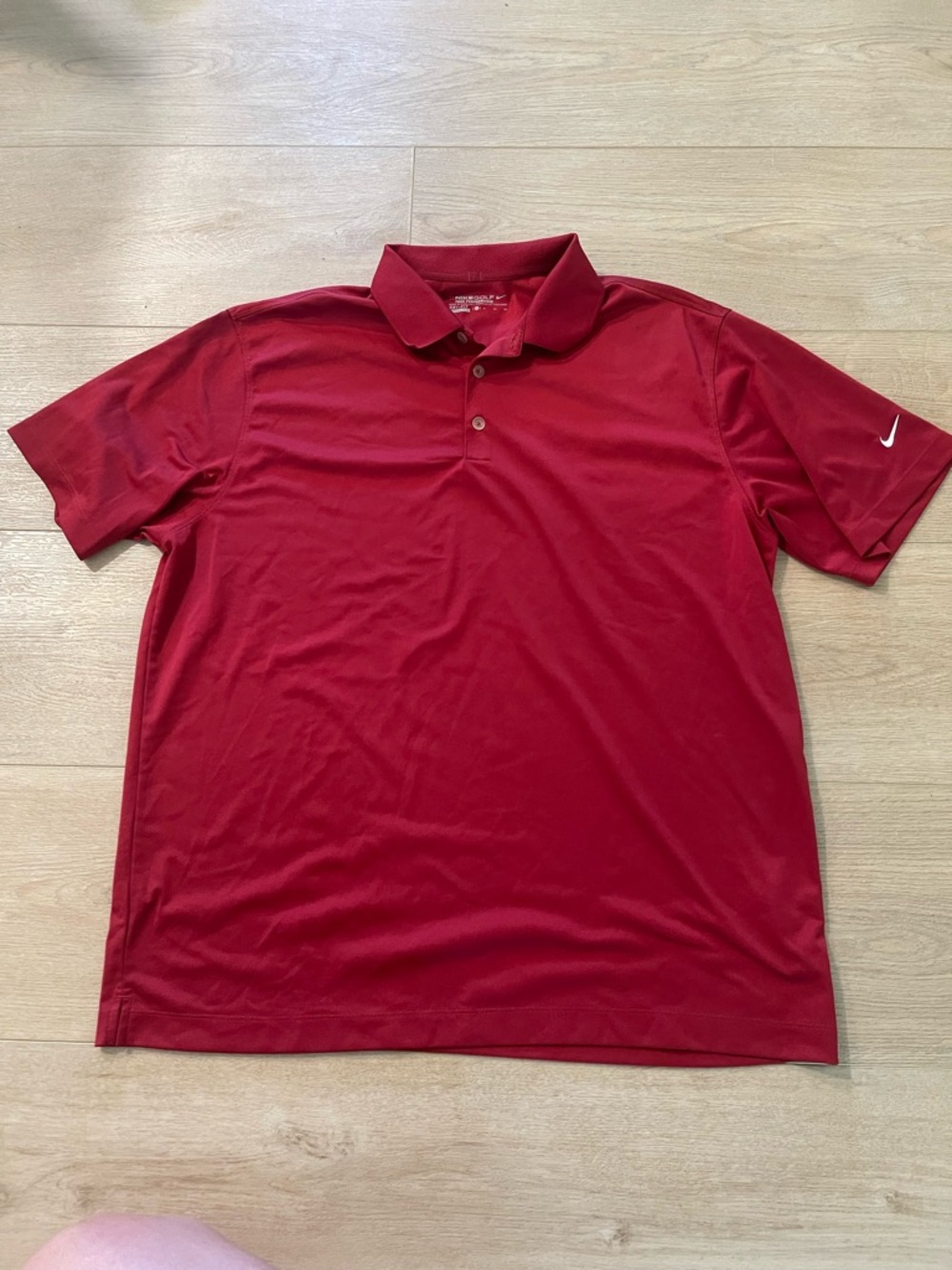 Nike Men's Crimson Polo with Sleeve Swoosh